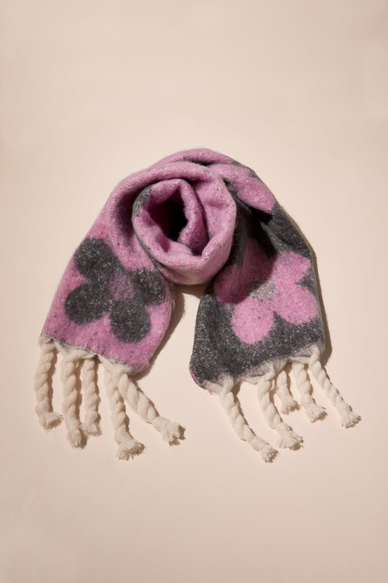 Fluffy Floral Scarf - A0142