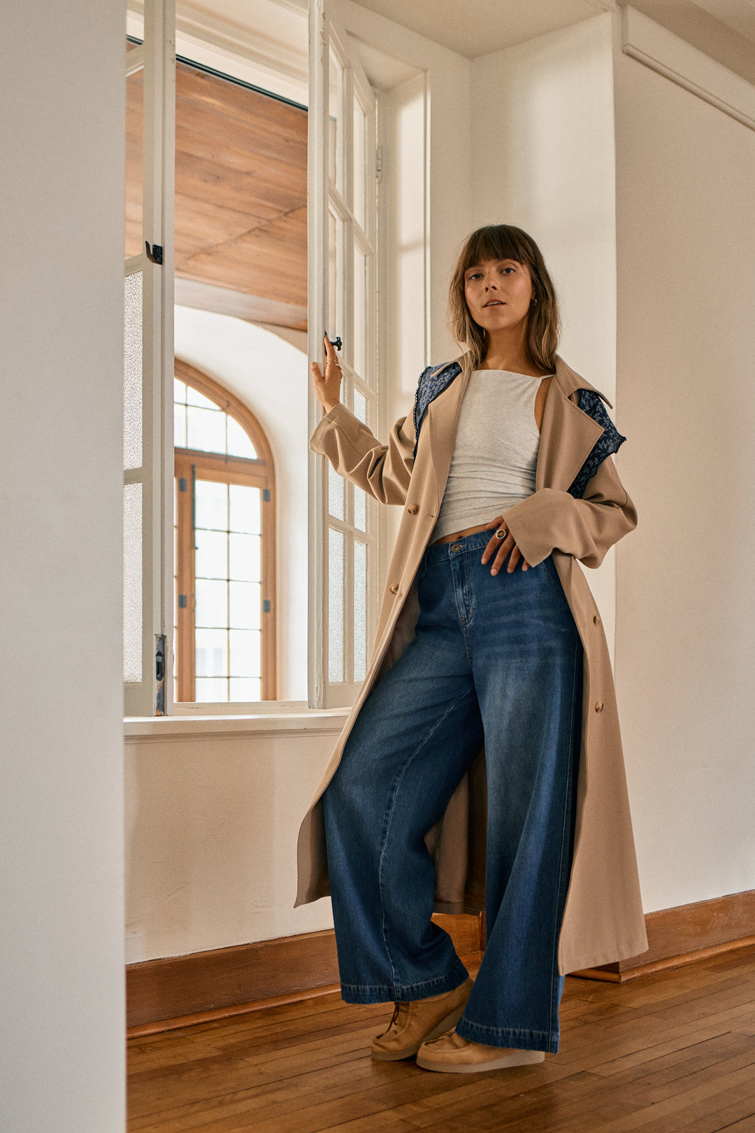 Soft Denim-Effect Pants - 7046 | Womance