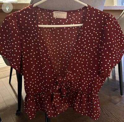 Blouse à pois (Seconde Main)-Recurate-Rouge-S-77412ed1-eb5e-4423-88c2-b1830776d89c-WOMANCE