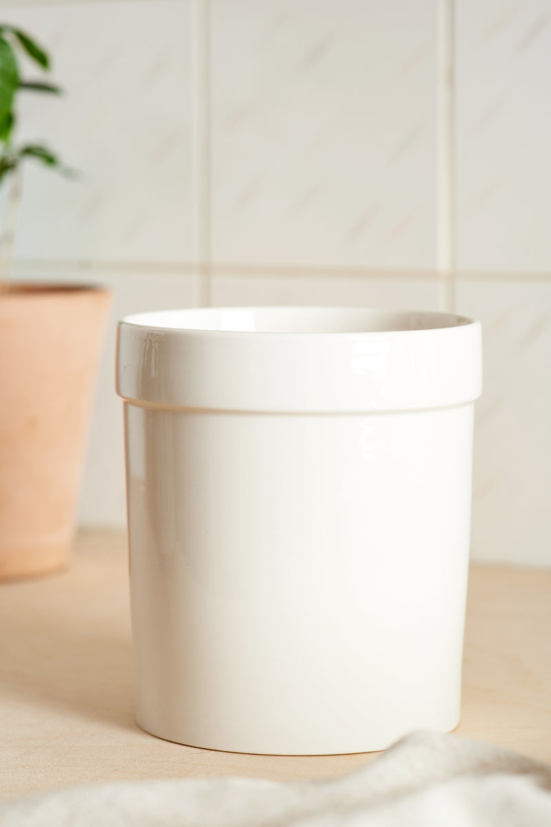 Pot à ustensiles en céramique blanc ajouré • Simple Crush
